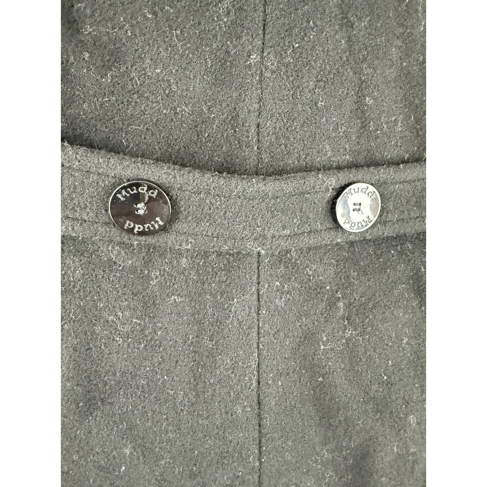 Vtg Y2K‎ Mudd Hooded Wool Blend Double Breasted Peacoat Juniors JRS Medium Black